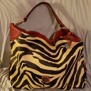 Large dooney and bourke zebra hobo